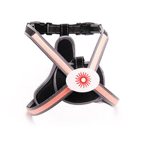 HKM-404563 LED Dog Chest Strap with Retractable Traction Rope - Adjustable, Nylon, RGB Colorful Lighting