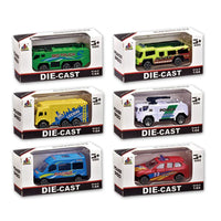 HKM-404627 1/64 Scale Metal Bus Toy - Diecast Friction Vehicle Model for Kids Ages 3 and Up
