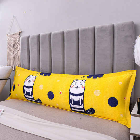 HKM-404691 Long Double Pillow Case Set in Monochrome Warm Colors for Couples - Polyester, Multiple Sizes Available