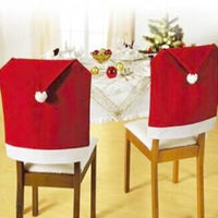 HKM-404755 Red and White Christmas Chair Cover, Non-Woven Fabric, 60cm Length x 50cm Width