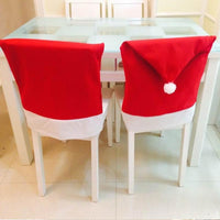 HKM-404755 Red and White Christmas Chair Cover, Non-Woven Fabric, 60cm Length x 50cm Width