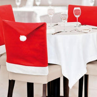 HKM-404755 Red and White Christmas Chair Cover, Non-Woven Fabric, 60cm Length x 50cm Width