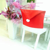 HKM-404755 Red and White Christmas Chair Cover, Non-Woven Fabric, 60cm Length x 50cm Width