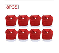HKM-404755 Red and White Christmas Chair Cover, Non-Woven Fabric, 60cm Length x 50cm Width