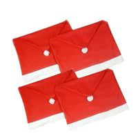 HKM-404755 Red and White Christmas Chair Cover, Non-Woven Fabric, 60cm Length x 50cm Width