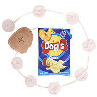 HKM-404819 Potato Chips Plush Toy for Dogs - Yellow, Green, Blue - 17x23.5cm