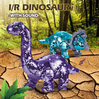 HKM-404947 Remote Control Plush Dinosaur Toy with Music, Light, and Movement for Kids Ages 2-13
