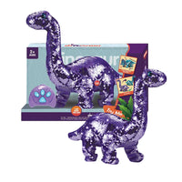 HKM-404947 Remote Control Plush Dinosaur Toy with Music, Light, and Movement for Kids Ages 2-13
