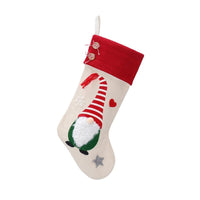 HKM-405139 Christmas Faceless Doll Gift Bag Set – Nordic Striped Socks, Red and Green Hat Styles, 46x25 cm
