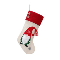 HKM-405139 Christmas Faceless Doll Gift Bag Set – Nordic Striped Socks, Red and Green Hat Styles, 46x25 cm