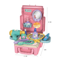 HKM-405203 Kids Makeup Play Set - 20 Pcs Cosmetic Toy Accessories in Pink Box for Role Play Ages 5-13 Years