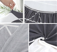 HKM-405331 L-Shaped Sofa Cover - Stretch Fit Sectional Couch Protector with Elastic Fabric and Non-Slip Design