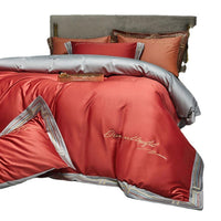 HKM-405523 Long-Staple Cotton Satin Embroidery Four-Piece Bedding Set in Various Colors