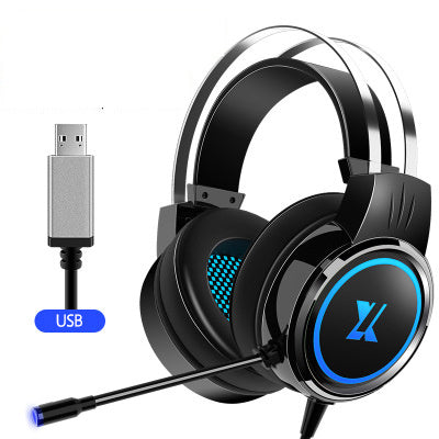 HKM-405587 Wired E-Sports Gaming Headset with Comfortable Over-Ear Design and Integrated Microphone