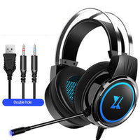 HKM-405587 Wired E-Sports Gaming Headset with Comfortable Over-Ear Design and Integrated Microphone