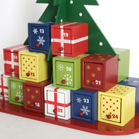 HKM-405651 Wooden Christmas Tree Countdown Calendar with Candy Box Decoration