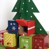 HKM-405651 Wooden Christmas Tree Countdown Calendar with Candy Box Decoration