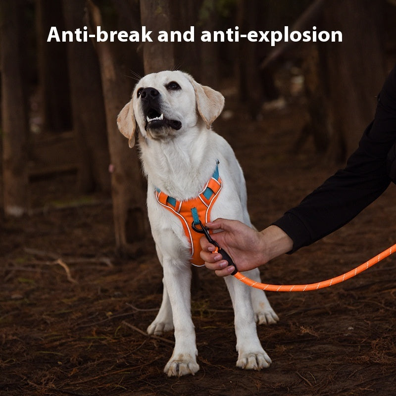 HKM-405715 Large Rainbow Anti-Slip Pet Chest Harness with Traction Rope