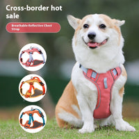 HKM-405715 Large Rainbow Anti-Slip Pet Chest Harness with Traction Rope