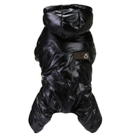 HKM-405843 Thickened Cotton Four-Legged Dog Apparel for Winter in Black and Silver