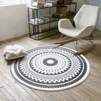 HKM-405907 Nordic Style Round Carpet in Polyester Fiber - European and American Design