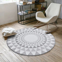 HKM-405907 Nordic Style Round Carpet in Polyester Fiber - European and American Design