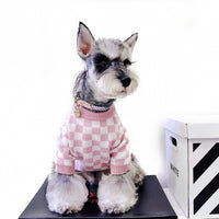 HKM-406099 Girlish Checkerboard Wool Sweater for Dogs