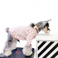HKM-406099 Girlish Checkerboard Wool Sweater for Dogs