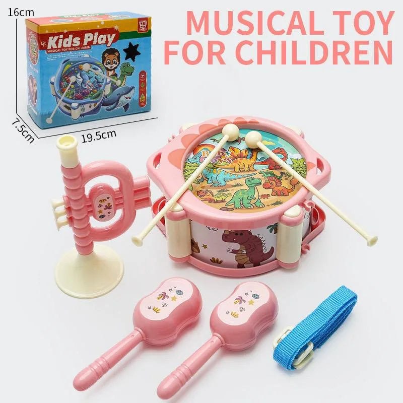 HKM-406099 Parent-Child Interactive Musical Drum Set - Educational Puzzle Toy for Ages 3+