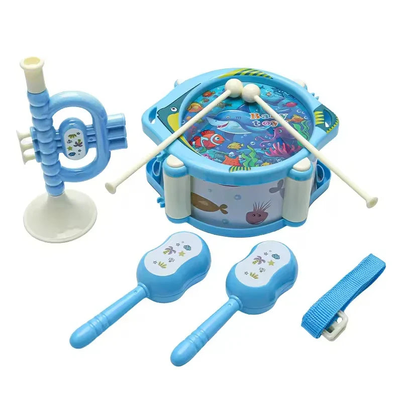 HKM-406099 Parent-Child Interactive Musical Drum Set - Educational Puzzle Toy for Ages 3+