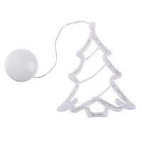 HKM-406291 Battery-Powered Holiday LED Suction Cup Chandelier Lights - Christmas Snowman, Elk, and Star Designs for Window Decor