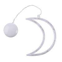 HKM-406291 Battery-Powered Holiday LED Suction Cup Chandelier Lights - Christmas Snowman, Elk, and Star Designs for Window Decor