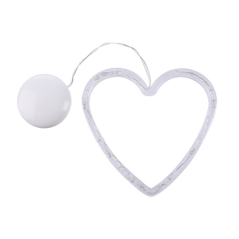 HKM-406291 Battery-Powered Holiday LED Suction Cup Chandelier Lights - Christmas Snowman, Elk, and Star Designs for Window Decor