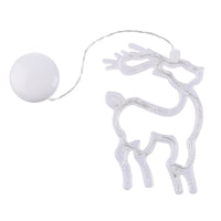 HKM-406291 Battery-Powered Holiday LED Suction Cup Chandelier Lights - Christmas Snowman, Elk, and Star Designs for Window Decor