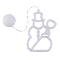 HKM-406291 Battery-Powered Holiday LED Suction Cup Chandelier Lights - Christmas Snowman, Elk, and Star Designs for Window Decor