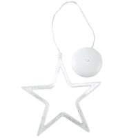 HKM-406291 Battery-Powered Holiday LED Suction Cup Chandelier Lights - Christmas Snowman, Elk, and Star Designs for Window Decor