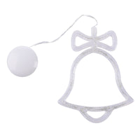 HKM-406291 Battery-Powered Holiday LED Suction Cup Chandelier Lights - Christmas Snowman, Elk, and Star Designs for Window Decor