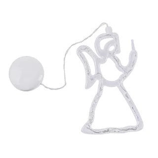 HKM-406291 Battery-Powered Holiday LED Suction Cup Chandelier Lights - Christmas Snowman, Elk, and Star Designs for Window Decor