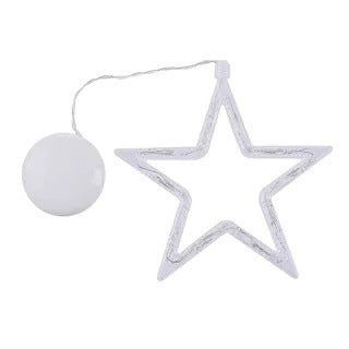 HKM-406291 Battery-Powered Holiday LED Suction Cup Chandelier Lights - Christmas Snowman, Elk, and Star Designs for Window Decor