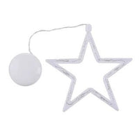 HKM-406291 Battery-Powered Holiday LED Suction Cup Chandelier Lights - Christmas Snowman, Elk, and Star Designs for Window Decor