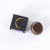 HKM-406355 Moon Phase Wooden Stamp Seal - 25mm Log and Rubber Material, Ideal for Oily Ink Pads
