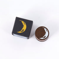 HKM-406355 Moon Phase Wooden Stamp Seal - 25mm Log and Rubber Material, Ideal for Oily Ink Pads