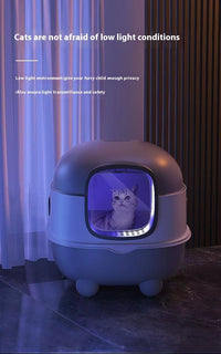 HKM-406547 Oversized Fully Enclosed Cat Litter Box with UV Sterilization Options