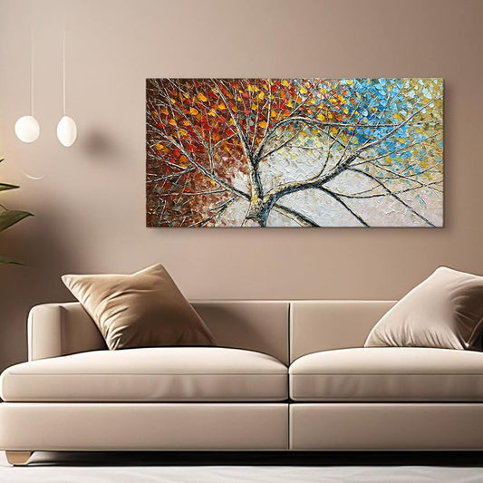 HKM-406611 Handpainted Landscape Oil Painting on Canvas - Modern Abstract Artwork for Home Decor