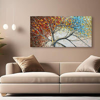 HKM-406611 Handpainted Landscape Oil Painting on Canvas - Modern Abstract Artwork for Home Decor