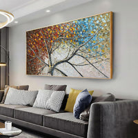 HKM-406611 Handpainted Landscape Oil Painting on Canvas - Modern Abstract Artwork for Home Decor