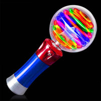 HKM-406675 Light Up Magic Spinning Wand with Colorful LED for Kids - Fun Toy Stick for All Ages