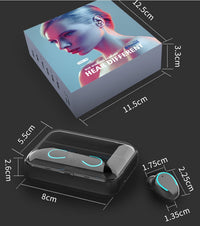 HKM-406739 Bluetooth Headset with Charging Case and Voice Control, Stereo Sound and Multifunctional Features