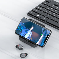 HKM-406739 Bluetooth Headset with Charging Case and Voice Control, Stereo Sound and Multifunctional Features