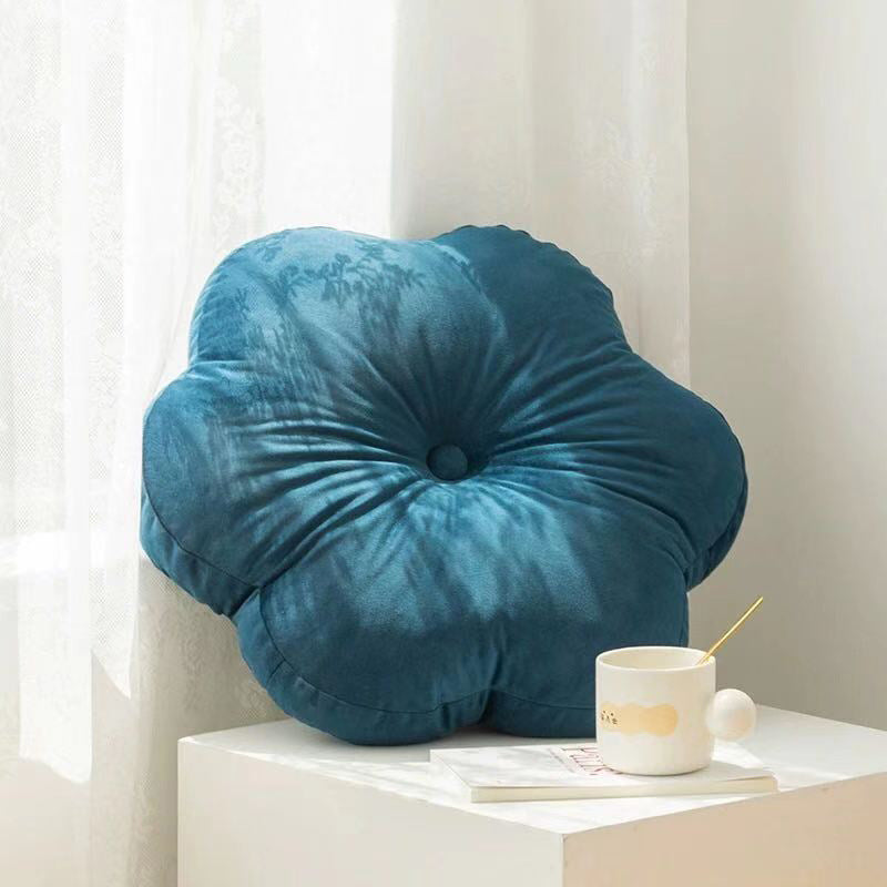HKM-406739 Plum Blossom Velvet Petal Throw Pillow Cushion - 45x45cm